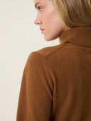 kadın boğazlı yaka kazak, triko, yün, camel