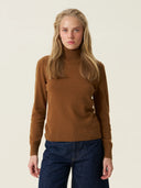 kadın boğazlı yaka kazak, triko, yün, camel