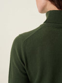 kadın boğazlı yaka kazak, triko, yün, haki