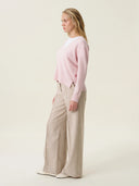 kadın v yaka kazak, triko, yün, pudra