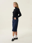 kadın boğazlı yaka kazak, triko, yün, siyah