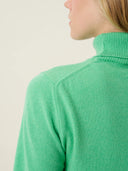 kadın boğazlı yaka kazak, triko, yün, yeşil