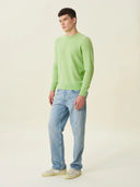 erkek bisiklet yaka kazak, triko, yün, açık yeşil