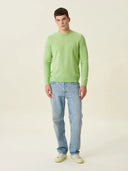 erkek bisiklet yaka kazak, triko, yün, açık yeşil