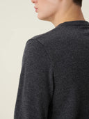 erkek bisiklet yaka kazak, triko, yün, gri melanj