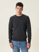 erkek bisiklet yaka kazak, triko, yün, gri melanj