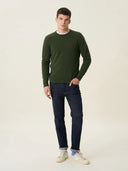 erkek bisiklet yaka kazak, triko, yün, haki