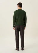 erkek v yaka kazak, triko, yün, siyah