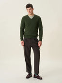 erkek v yaka kazak, triko, yün, siyah