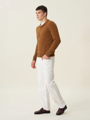 erkek polo yaka kazak, triko, yün, camel