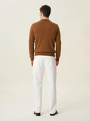 erkek polo yaka kazak, triko, yün, camel