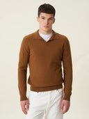 erkek polo yaka kazak, triko, yün, camel