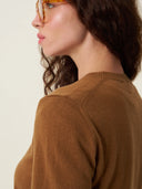 kadın bisiklet yaka kazak, triko, yün, camel