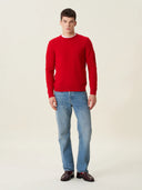 erkek bisiklet yaka kazak, triko, yün, kırmızı