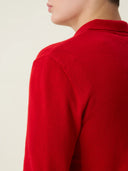 erkek polo yaka kazak, triko, yün, kırmızı