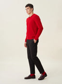 erkek v yaka kazak, triko, yün, kırmızı