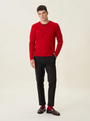 erkek v yaka kazak, triko, yün, kırmızı