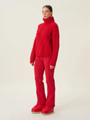 Chalet 08: Saç Örgü Kırmızı Kadın Kazak