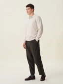 erkek polo yaka kazak, triko, yün, ekru