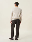 erkek v yaka kazak, triko, yün, ekru