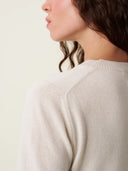 kadın bisiklet yaka kazak, triko, yün, ekru