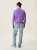 erkek bisiklet yaka kazak, triko, yün, lila