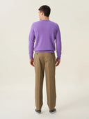 erkek v yaka kazak, triko, yün, lila