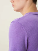 erkek v yaka kazak, triko, yün, lila