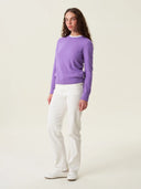 kadın bisiklet yaka kazak, triko, yün, lila