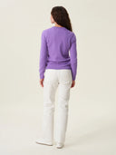 kadın bisiklet yaka kazak, triko, yün, lila