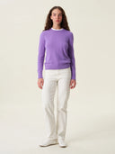 kadın bisiklet yaka kazak, triko, yün, lila