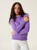 kadın bisiklet yaka kazak, triko, yün, lila