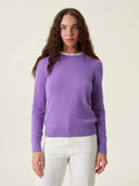 kadın bisiklet yaka kazak, triko, yün, lila