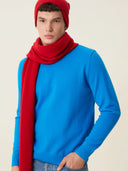 erkek bisiklet yaka kazak, triko, yün, mavi