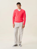 erkek v yaka kazak, triko, yün, mercan