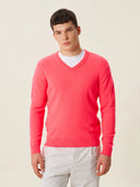 erkek v yaka kazak, triko, yün, mercan