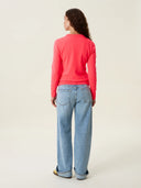 kadın bisiklet yaka kazak, triko, yün, mercan