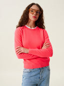 kadın bisiklet yaka kazak, triko, yün, mercan