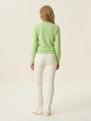 kadın bisiklet yaka kazak, triko, yün, mint yeşili