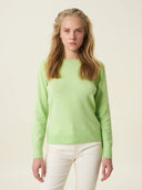 kadın bisiklet yaka kazak, triko, yün, mint yeşili