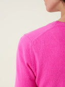 kadın bisiklet yaka kazak, triko, yün, pembe