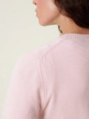 kadın bisiklet yaka kazak, triko, yün, pudra