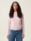 kadın bisiklet yaka kazak, triko, yün, pudra