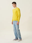 erkek bisiklet yaka kazak, triko, yün, sarı