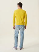 erkek bisiklet yaka kazak, triko, yün, sarı