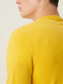 erkek v yaka kazak, triko, yün, sarı