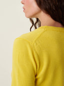 kadın bisiklet yaka kazak, triko, yün, sarı