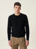 erkek bisiklet yaka kazak, triko, yün, siyah