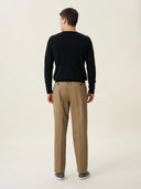 erkek v yaka kazak, triko, yün, siyah