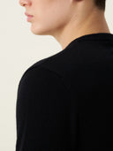 erkek v yaka kazak, triko, yün, siyah